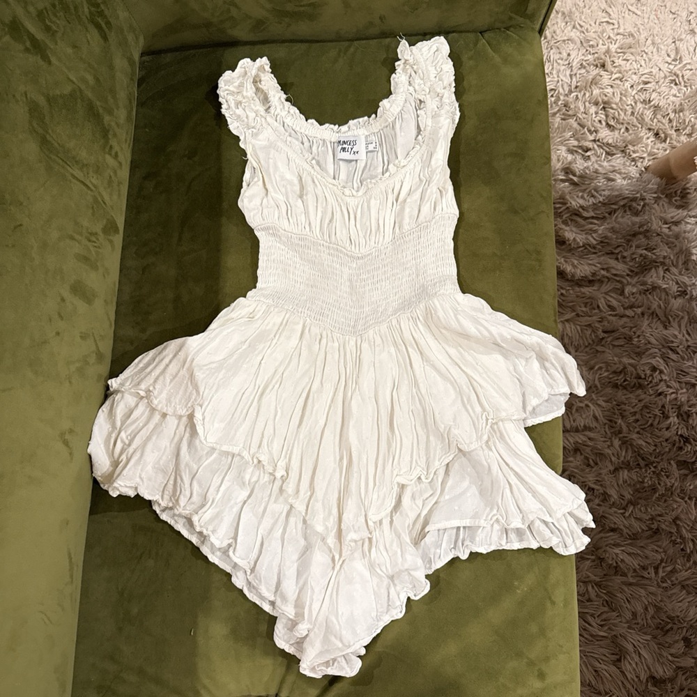 Princess Polly white Ruffled dress